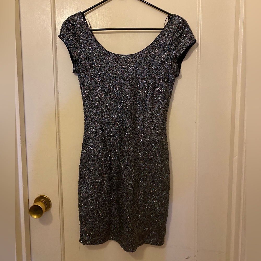 Divided glitter mini dress